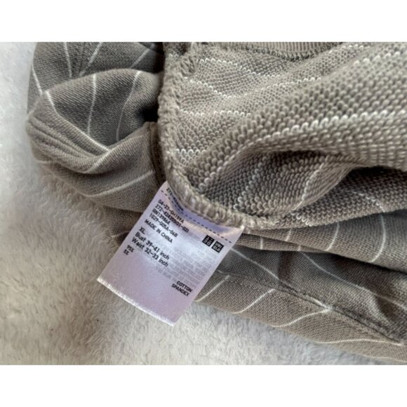 Uniqlo Unisex XL Striped Crew Neck Sweater Cotton Blend Stretch Pullover Brown - Picture 5 of 8